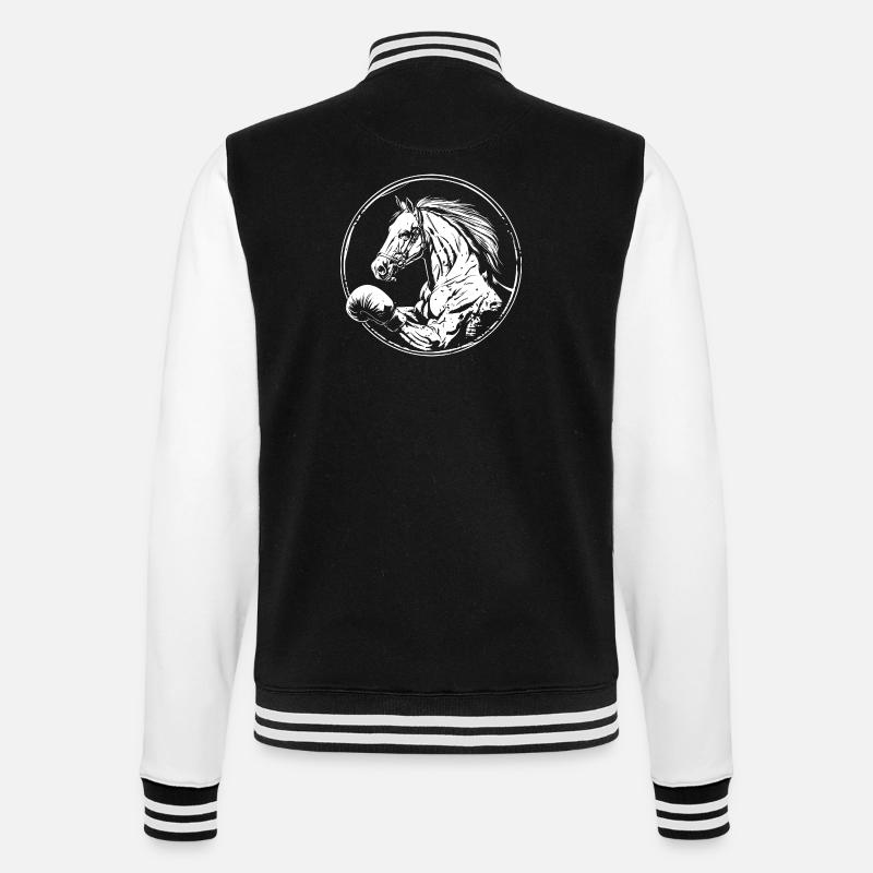 Cheval Boxer Boxe MMA - Veste Teddy - noir/blanc