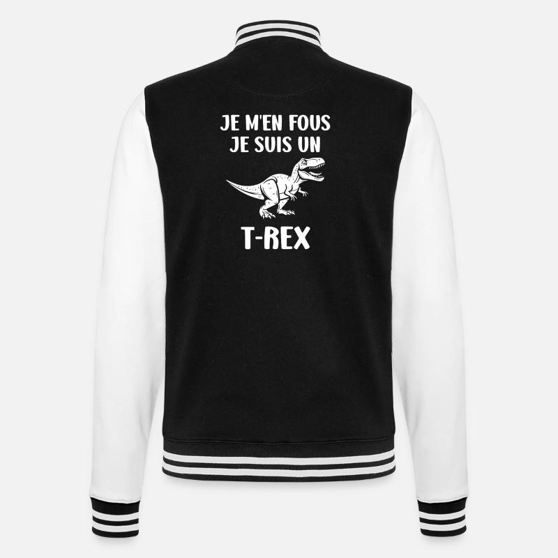 Crazy T-Rex Humorous - College Sweat Jacket - black/white