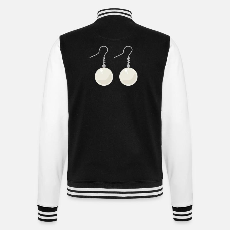 Boucles d’oreilles élégantes en perles - Veste Teddy - noir/blanc