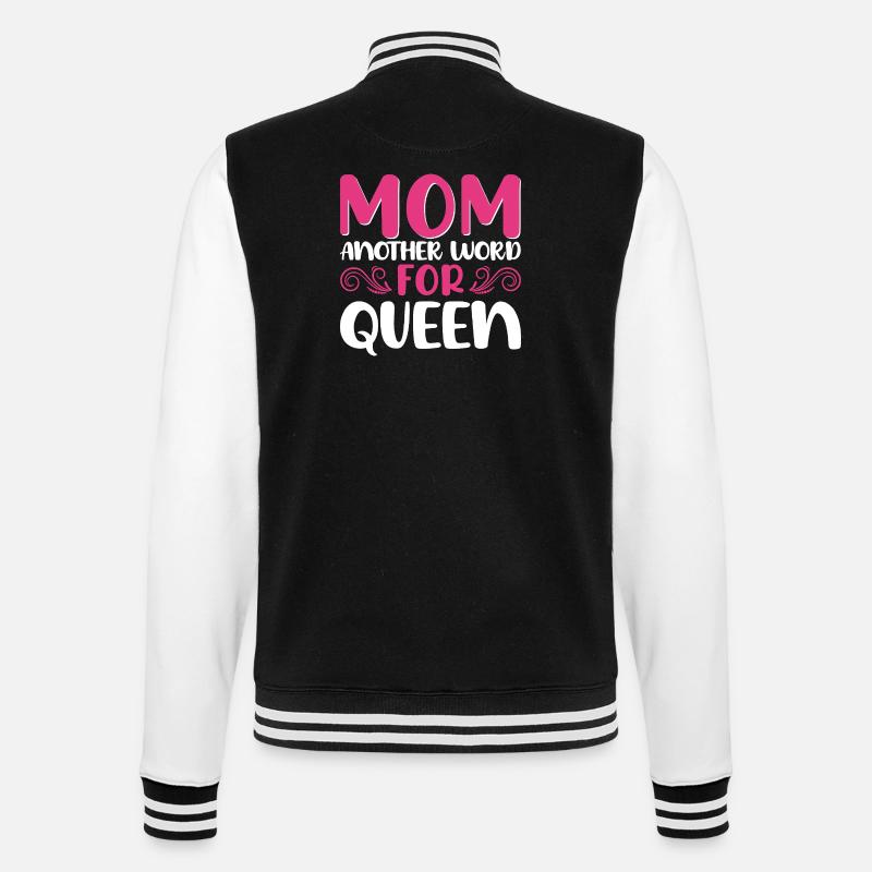 Mutter Königin Spruch Design - College-Sweatjacke - Schwarz/Weiß