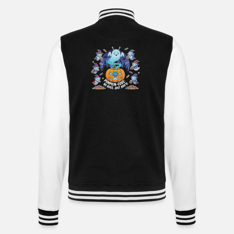 Pumpkin-Code: No Bugs, Just Boo's ! - College-Sweatjacke - Schwarz/Weiß