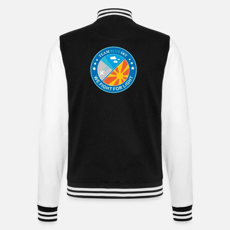Lichtkrieger Abzeichen Sommer Sonne blauer Himmel - College-Sweatjacke - Schwarz/Weiß
