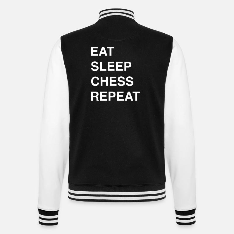 Schach Idee und Chess Sprüche - College-Sweatjacke - Schwarz/Weiß