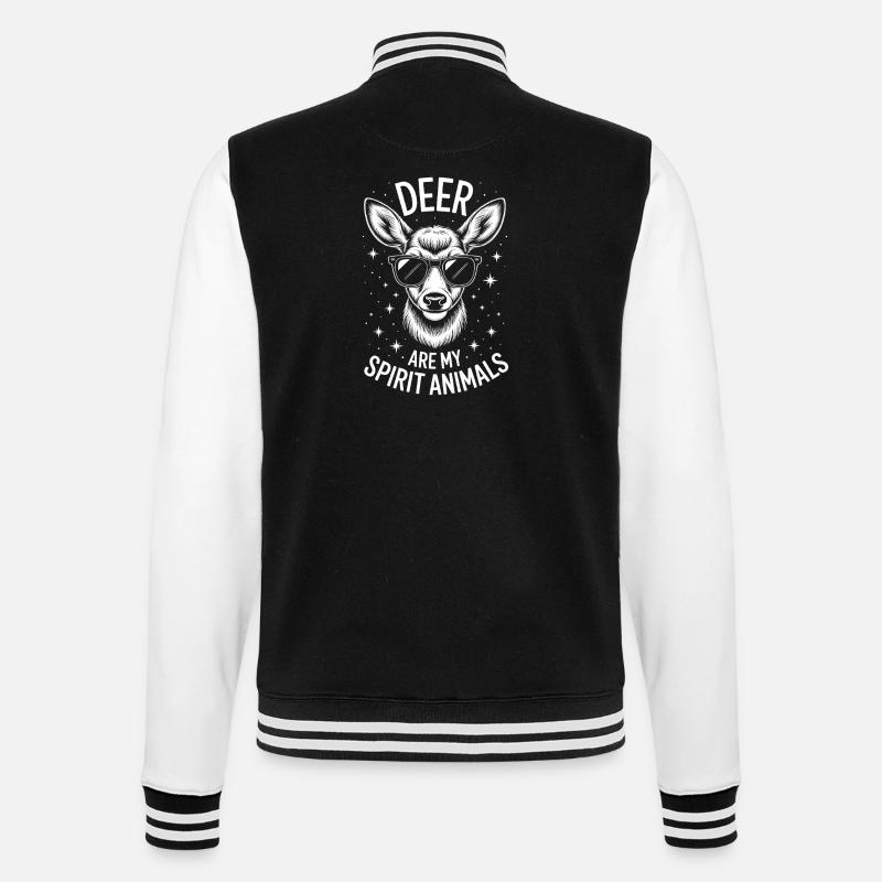 Cool deer with sunglasses - College Sweat Jacket - black/white
