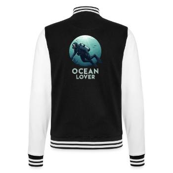 Taucher Ocean Lover Unterwasser für Taucherfreunde - College-Sweatjacke - Schwarz/Weiß - Hinten - Marisol (170cm)