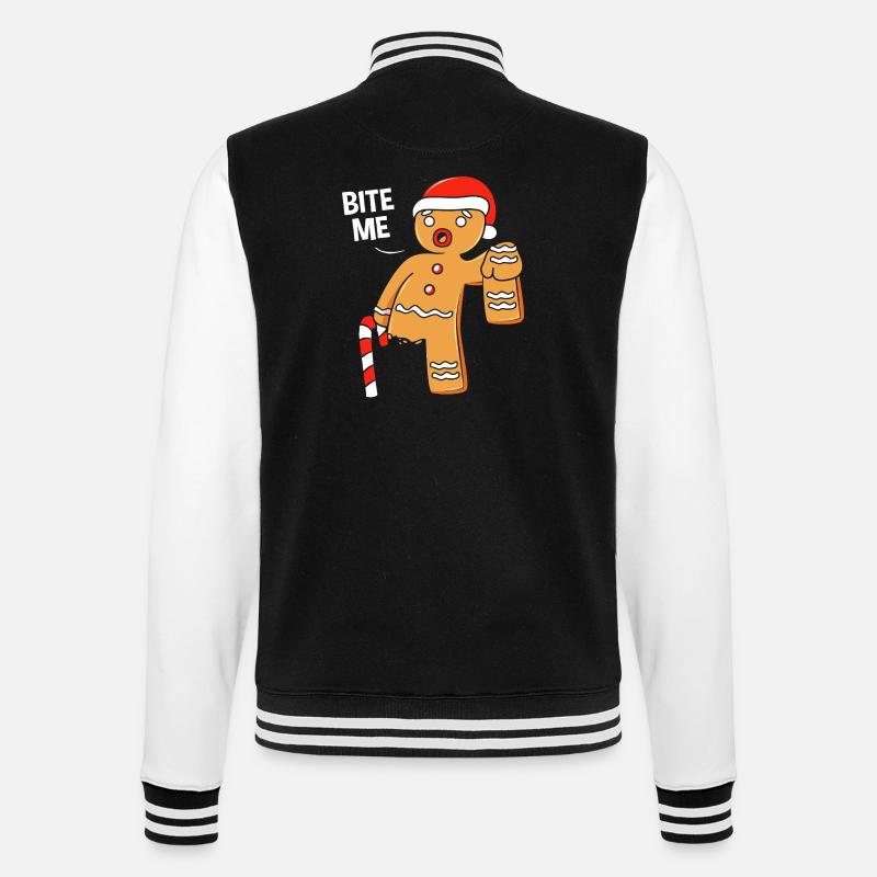 Gingerbread Man Christmas Gingerbread Lebkuchen - College Sweat Jacket - black/white