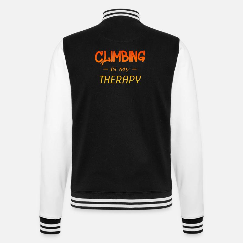 Climbing is my therapy - College Sweat Jacket - black/white