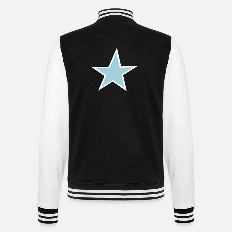 Bright Blue Star Art - College Sweat Jacket - black/white