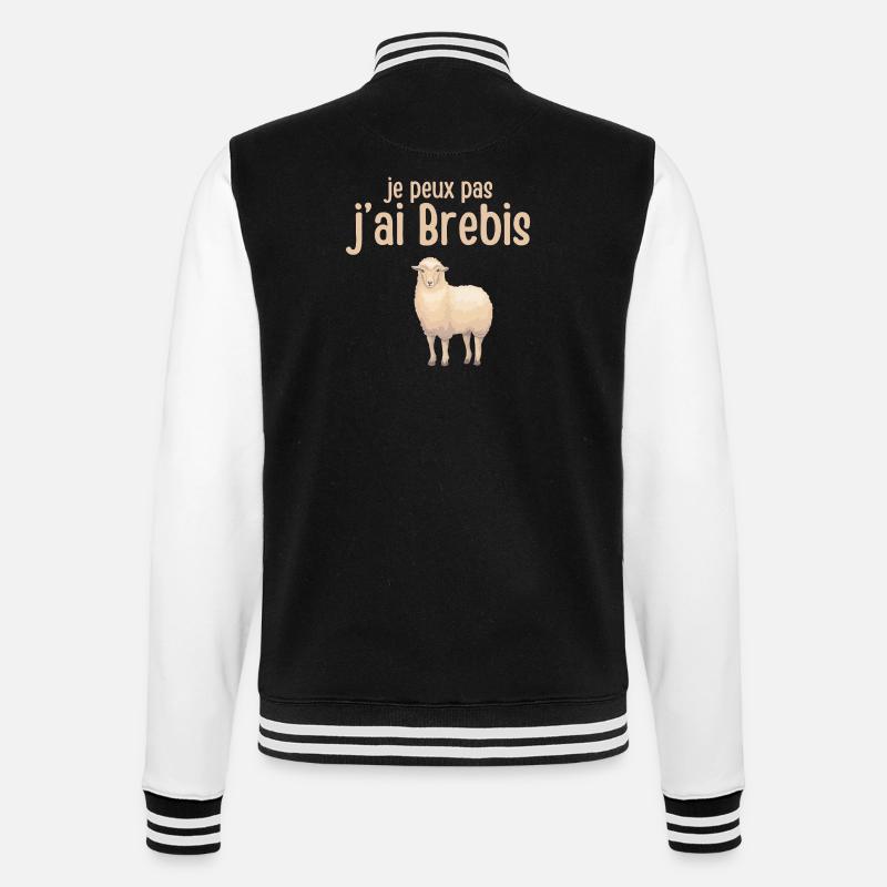 I can't I have sheep - College Sweat Jacket - black/white