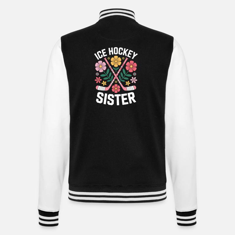 Eishockey Spruch Schwester Eishockey Geschenk - College Sweat Jacket - black/white