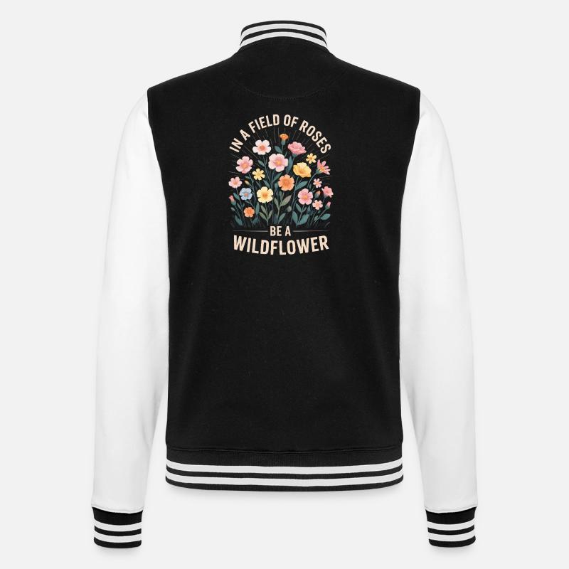 Fleurs sauvages dans le champ - Veste Teddy - noir/blanc