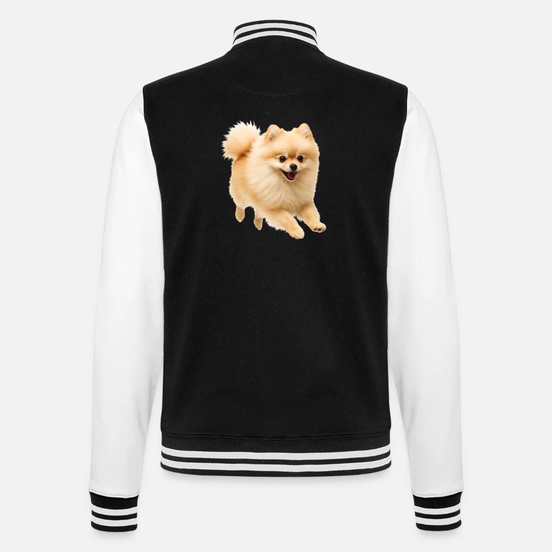 dwarf spitz - College Sweat Jacket - black/white