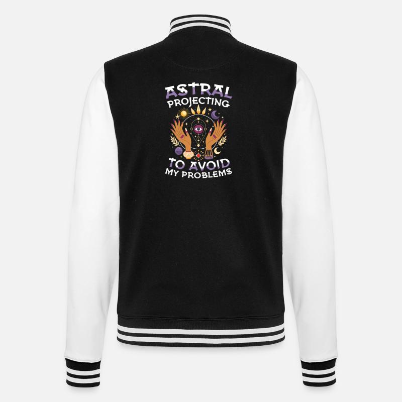 Astral projection against my problems - College Sweat Jacket - black/white