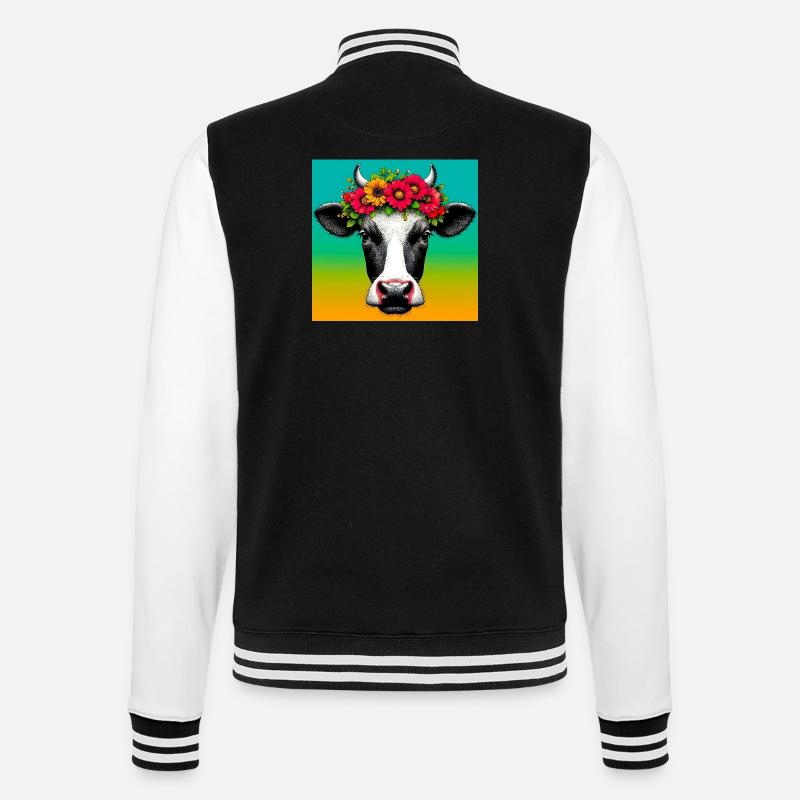 cow - College Sweat Jacket - black/white