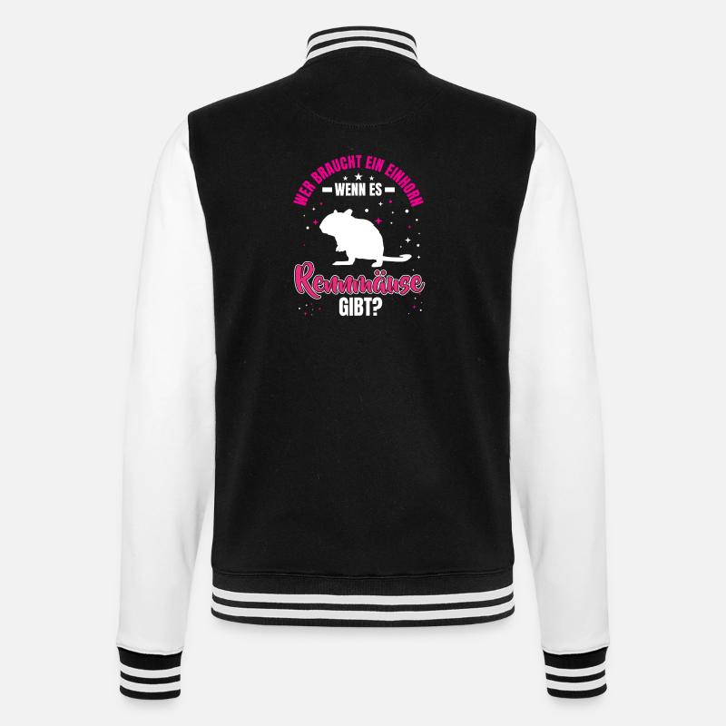 Gerbil is real rodent Gerbil - College Sweat Jacket - black/white