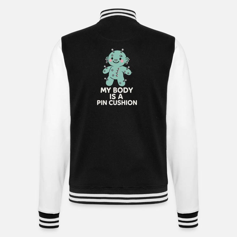 Piercing Addict Body Mod Enthusiast - Veste Teddy - noir/blanc