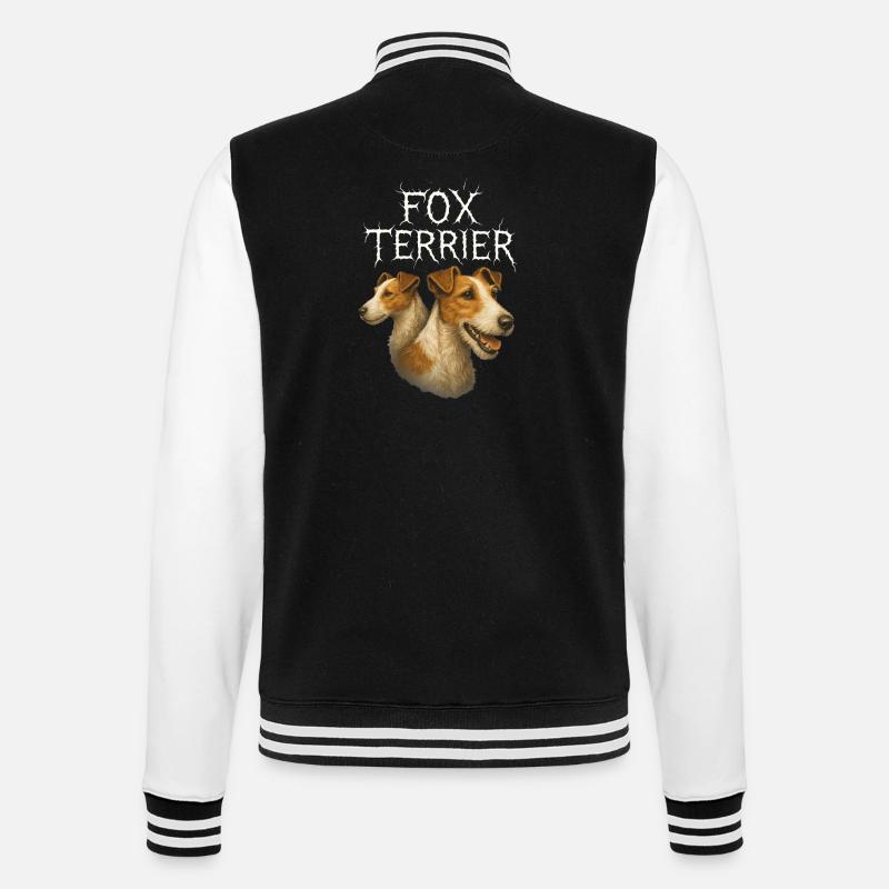 Foxterrier - College-Sweatjacke - Schwarz/Weiß