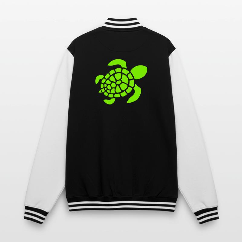 Turtle Logo Turtle Shell Pattern Icon College Sweat Jacket