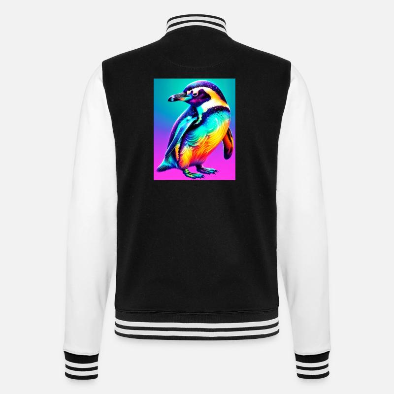 Pinguin - College-Sweatjacke - Schwarz/Weiß