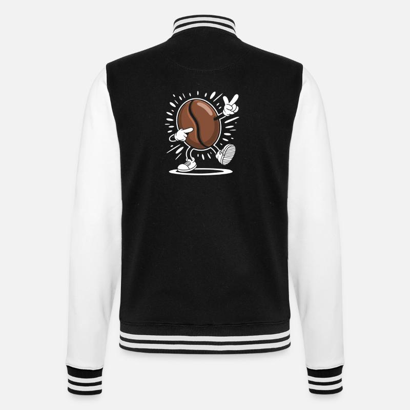 Caffeine Coffee Bean Comic Coffee - College Sweat Jacket - black/white
