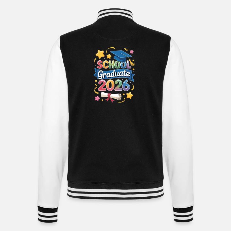 Diplômé de l’école 2026 Design - Veste Teddy - noir/blanc