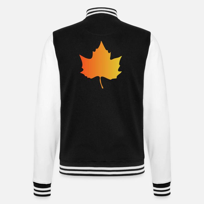 Autumn Gradient Maple Leaf - College Sweat Jacket - black/white