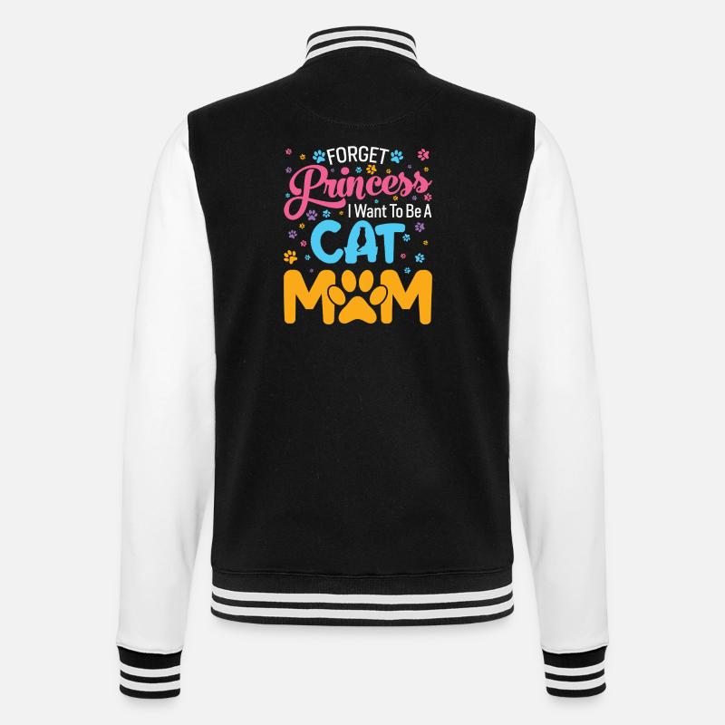 Ich will Katzenmama sein - College-Sweatjacke - Schwarz/Weiß