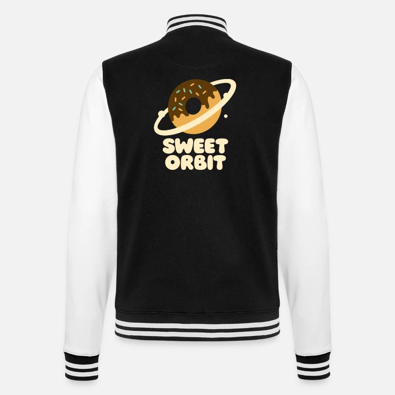 Cute Orbit Donut Planet - College Sweat Jacket - black/white
