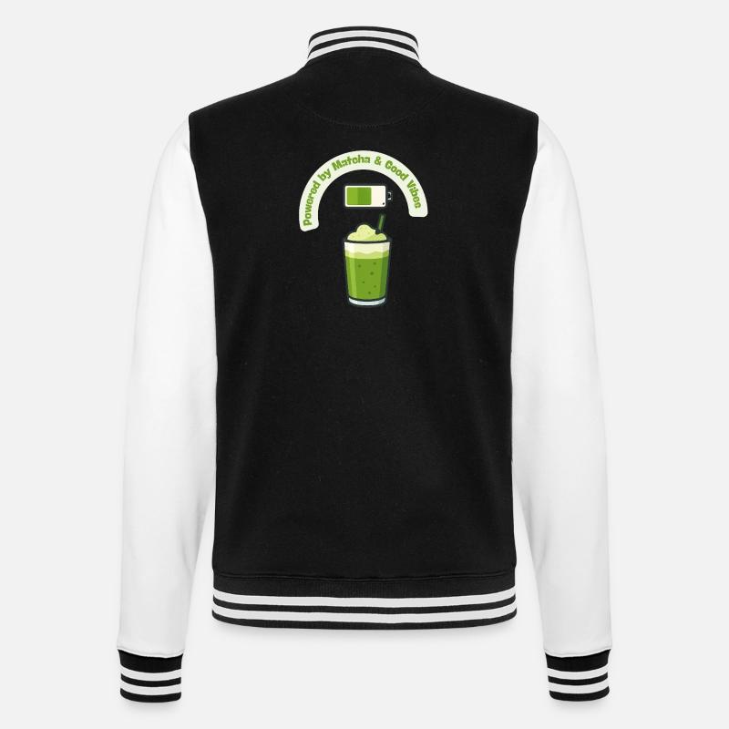 Shake énergétique matcha avec de bonnes vibrations - Veste Teddy - noir/blanc