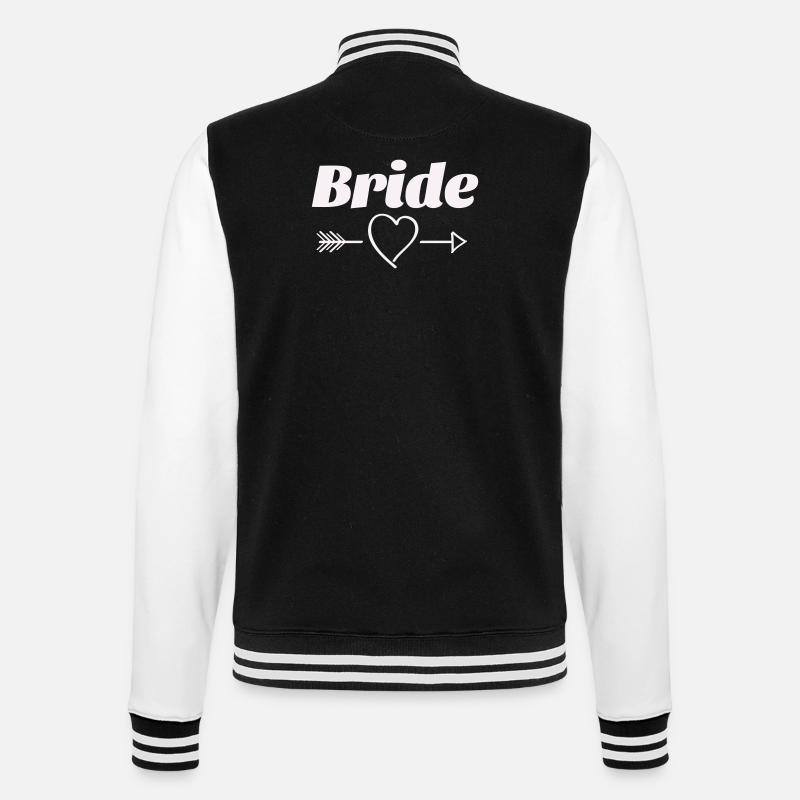 Braut Herz Pfeil Design - College-Sweatjacke - Schwarz/Weiß