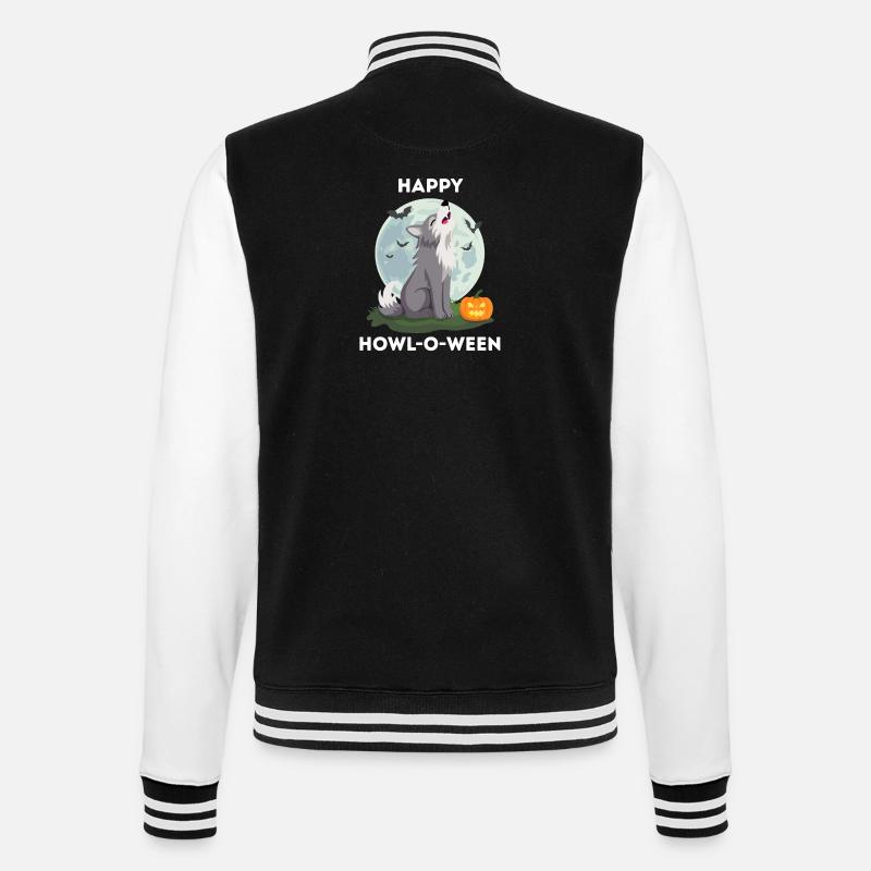 Drôle d’Halloween – Howl-o-ween Wolf - Veste Teddy - noir/blanc