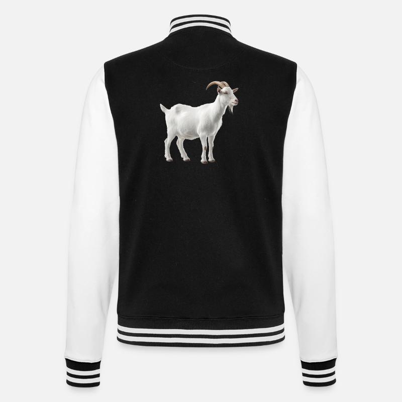 Weiße Bergziege Portrait - College-Sweatjacke - Schwarz/Weiß