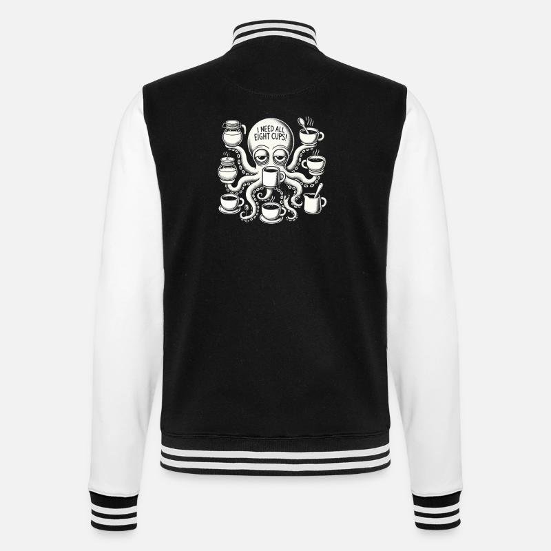 I need all eight cups - College Sweat Jacket - black/white