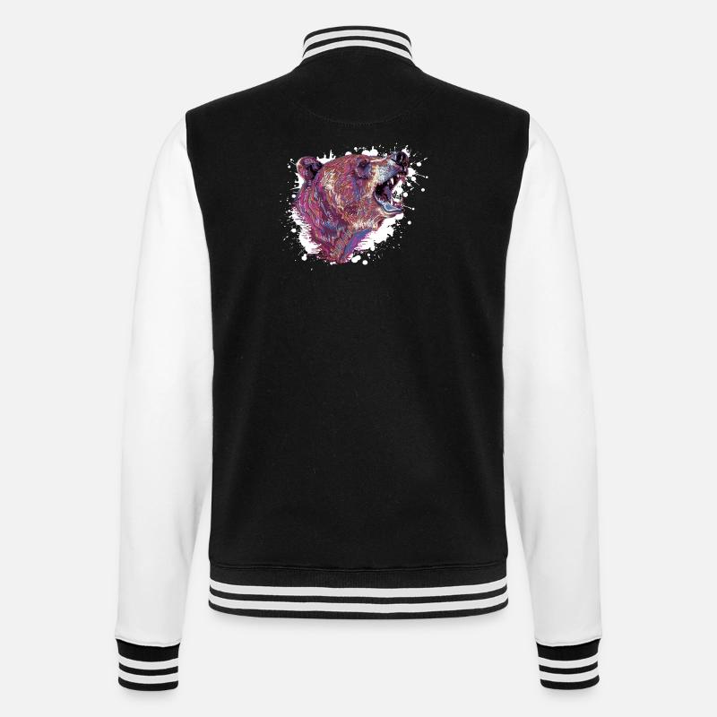 Tête d’ours Neon Splash - Veste Teddy - noir/blanc
