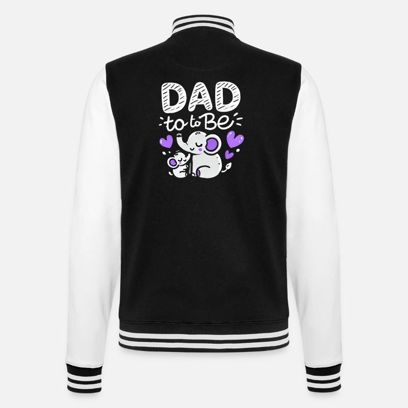 Vater wird Elefant Baby Enthüllung, Väter - College-Sweatjacke - Schwarz/Weiß