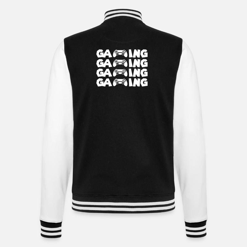 Gaming Glyphs Controller Muster - College-Sweatjacke - Schwarz/Weiß