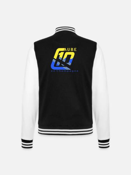 Logo 10 Aube - Veste Teddy - noir/blanc