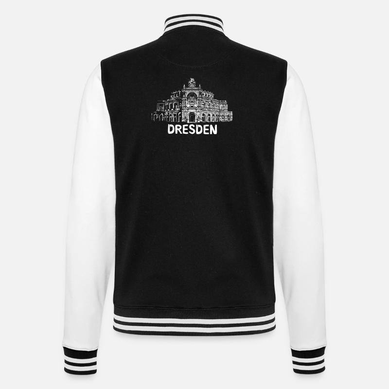 Dresden Semperoper Illustration - College-Sweatjacke - Schwarz/Weiß