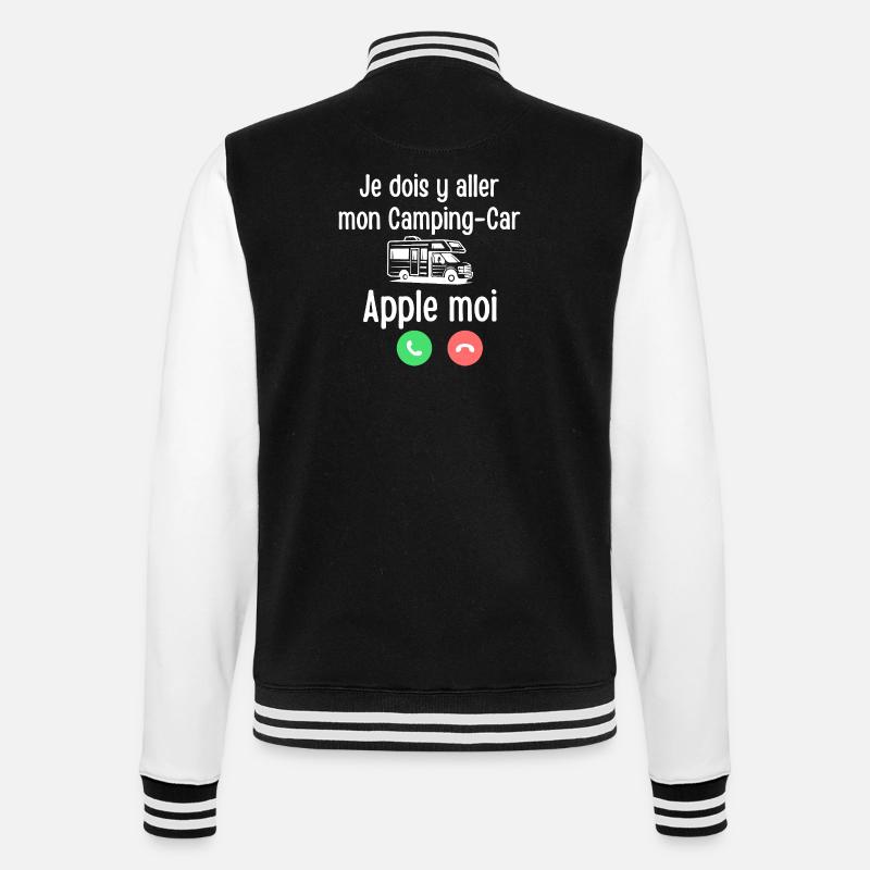 Motorhome Apple me - College Sweat Jacket - black/white