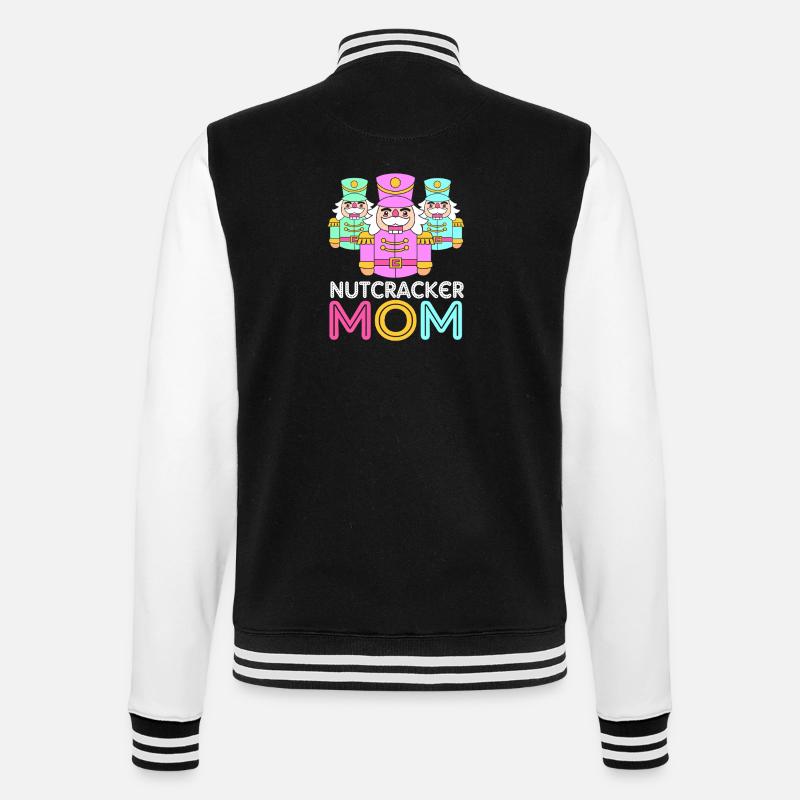 Nutcracker Christmas Mom Mom - College Sweat Jacket - black/white