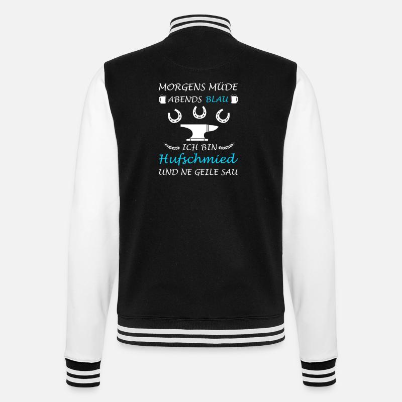 Maréchal-ferrant Cheval Forgeron Lustig - Veste Teddy - noir/blanc