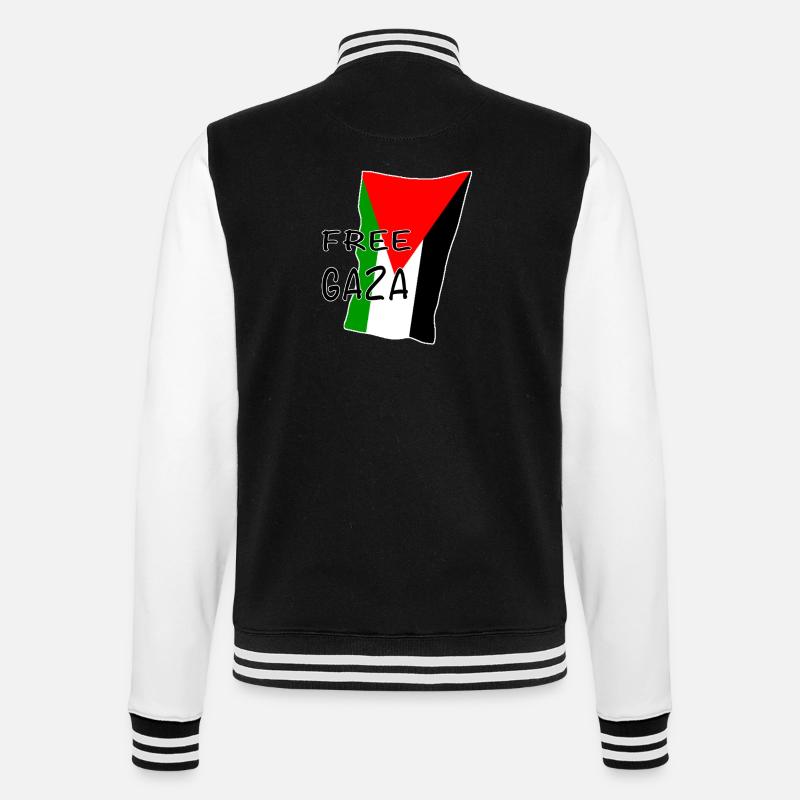 Motif du drapeau de Gaza libre - Veste Teddy - noir/blanc