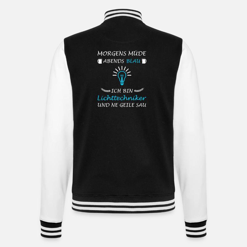 Lichttechniker Lichttechnik Spruch Lichtdesigner - College-Sweatjacke - Schwarz/Weiß