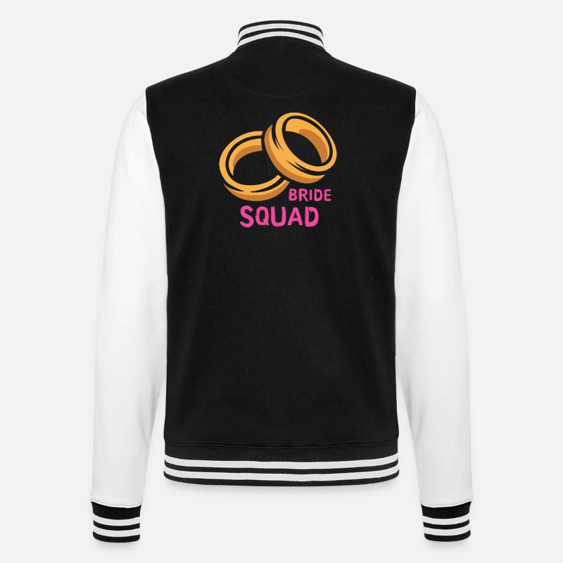 Bride Squad Ringe Junggesellinnenabschied - College-Sweatjacke - Schwarz/Weiß