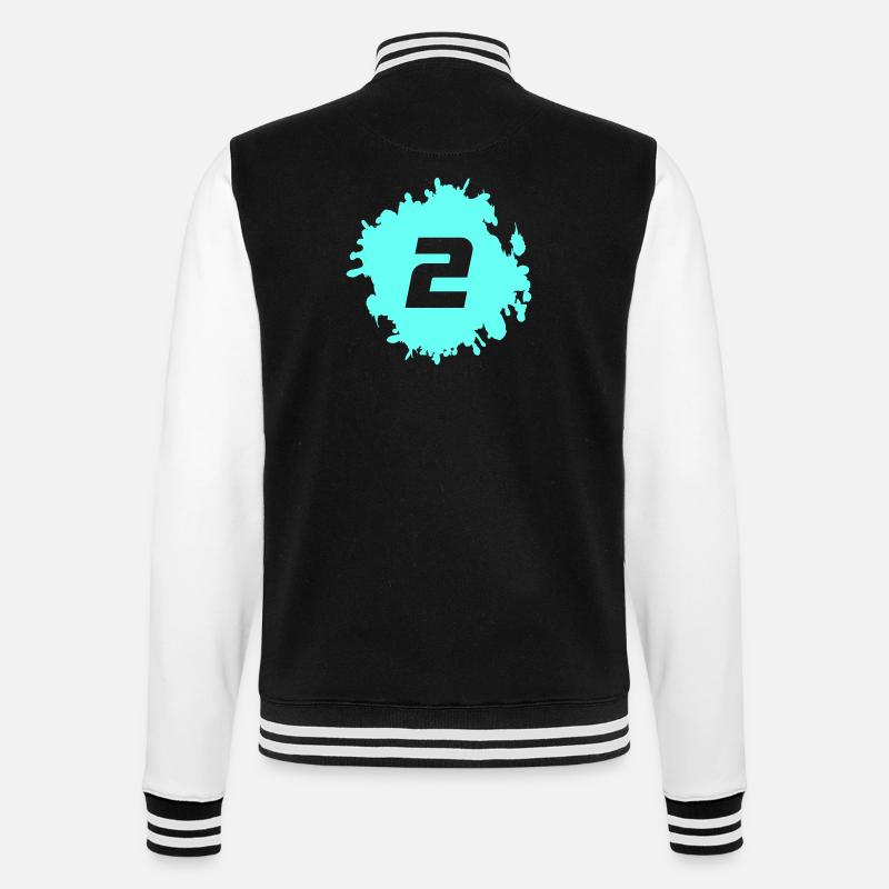 Neon Aqua 2 Splash - College-Sweatjacke - Schwarz/Weiß