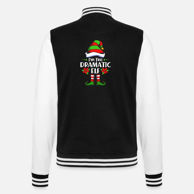 Elfe Elf Weihnachtsgeschenk Dramaqueen Drama - College-Sweatjacke - Schwarz/Weiß