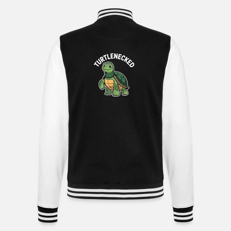 Turtlenecked funny turtle in turtleneck - College Sweat Jacket - black/white