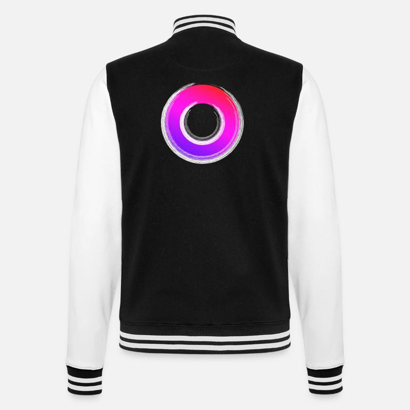 Gradient Ring Glanz - College-Sweatjacke - Schwarz/Weiß