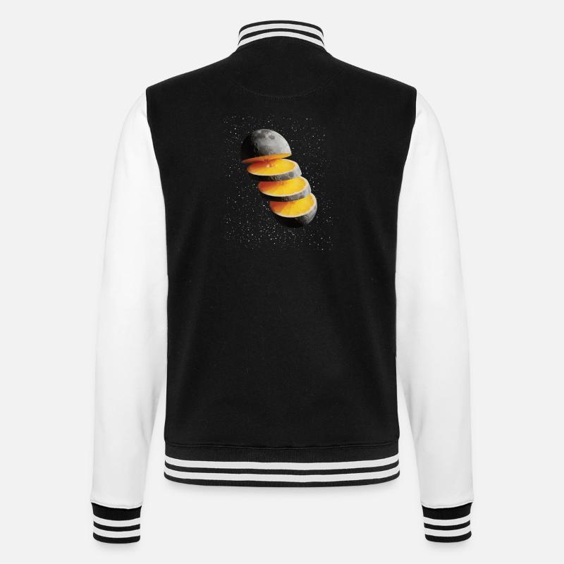 Sliced Lemon Moon Moon Lemon - College Sweat Jacket - black/white