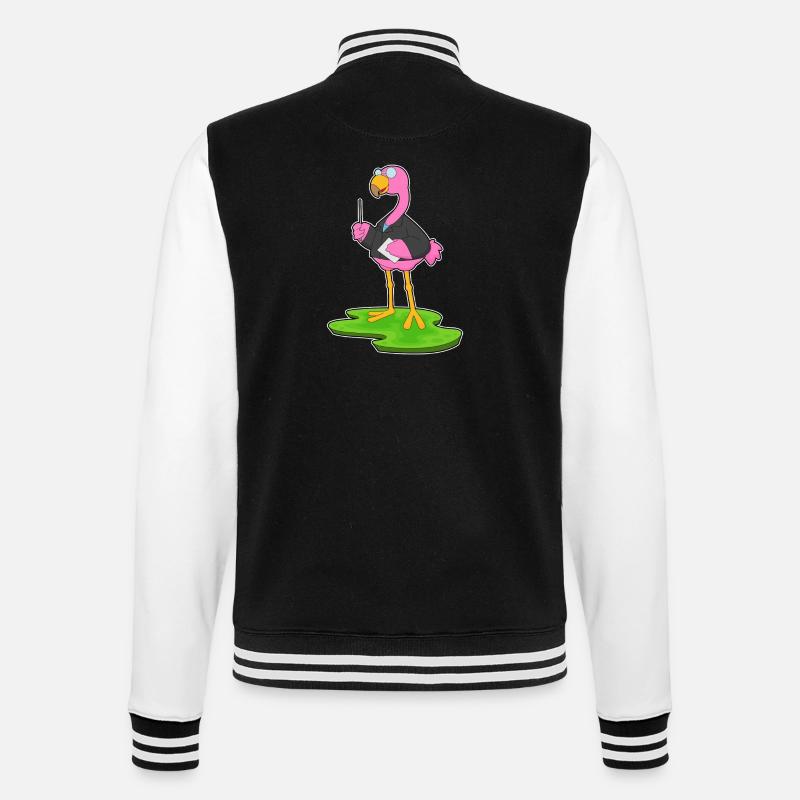 Flamingo Lehrer Zeigestab Schule - College-Sweatjacke - Schwarz/Weiß